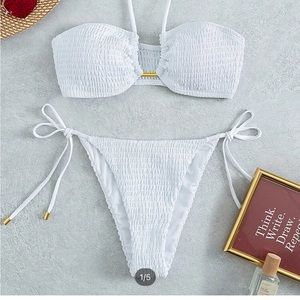 White two piece shein bathing suit
